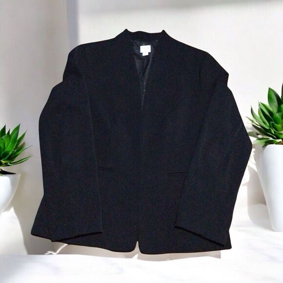 J. Crew Women's Blazer Black Size 8 Viscose Blend Jacket Polka dot Liner - Picture 1 of 10